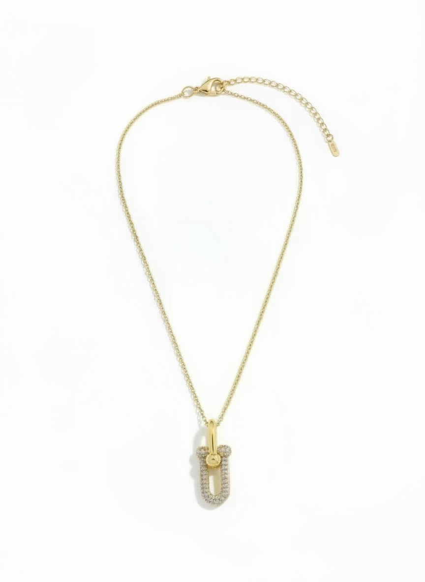 Amara Gold U link Necklace | Glam Everyday Wear Necklace