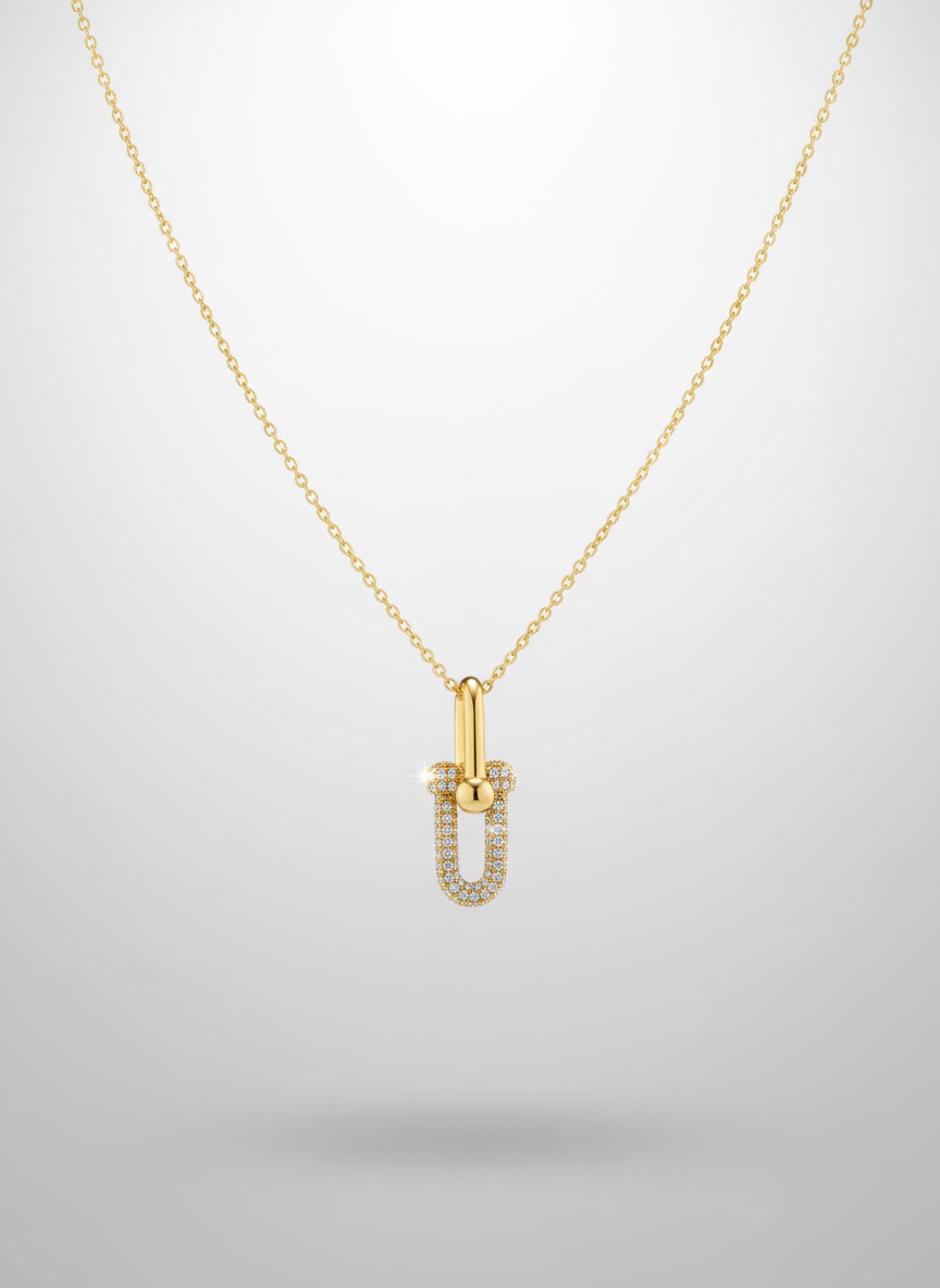 Amara Gold U link Necklace | Glam Everyday Wear Necklace