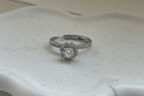 Arielle Moissanite Diamond Engagement Ring | 925 Sterling Silver Halo Design