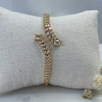 Aveline Zircon-Studded Gold Bangle Gold Bangle | Premium