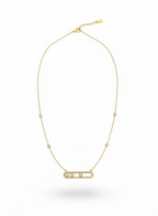 Belle Trio Slide Zircon Necklace | Sculpted Elegant Style