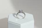 Dune 925 Sterling Silver Moissanite Halo Ring