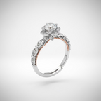 Dune 925 Sterling Silver Moissanite Halo Ring