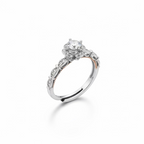 Dune 925 Sterling Silver Moissanite Halo Ring