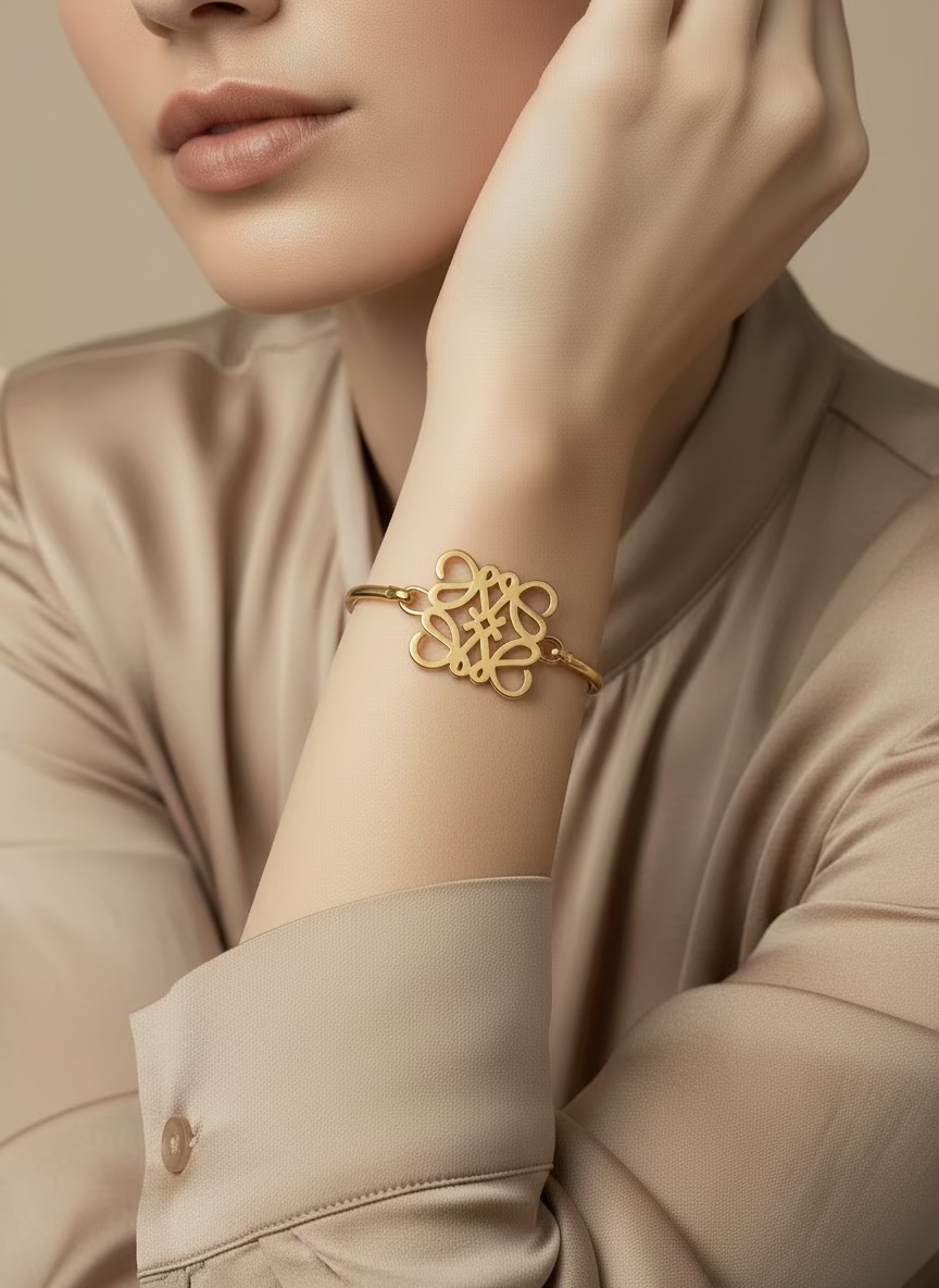 Elara Anagram Bangle Bracelet | Heritage Casual Wear