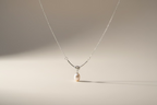 Eterna Sterling Silver 925 Pearl Drop Necklace | Timeless Minimalist Adjustable Chain