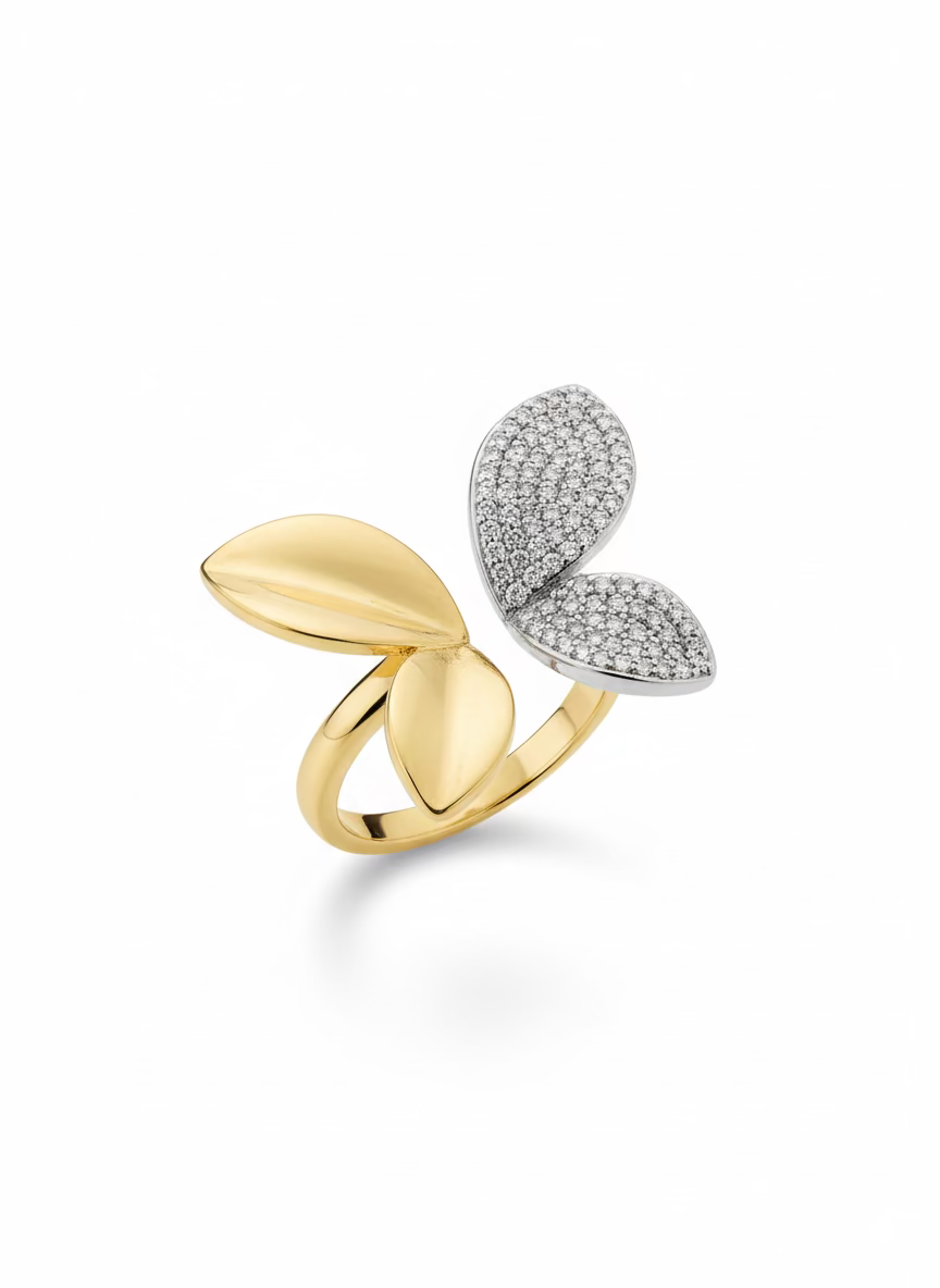 Butterfly Stylish Gold-Plated Fashion Ring
