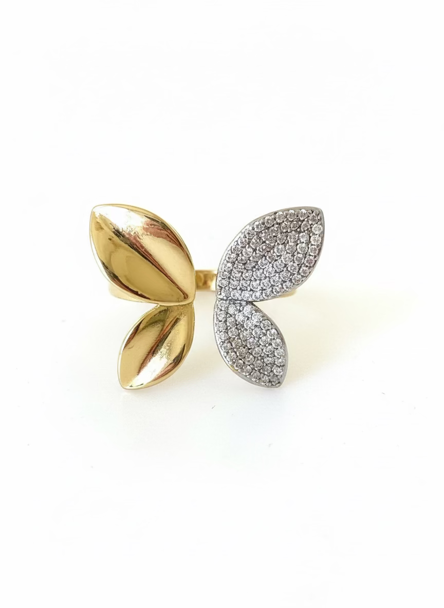 Butterfly Stylish Gold-Plated Fashion Ring