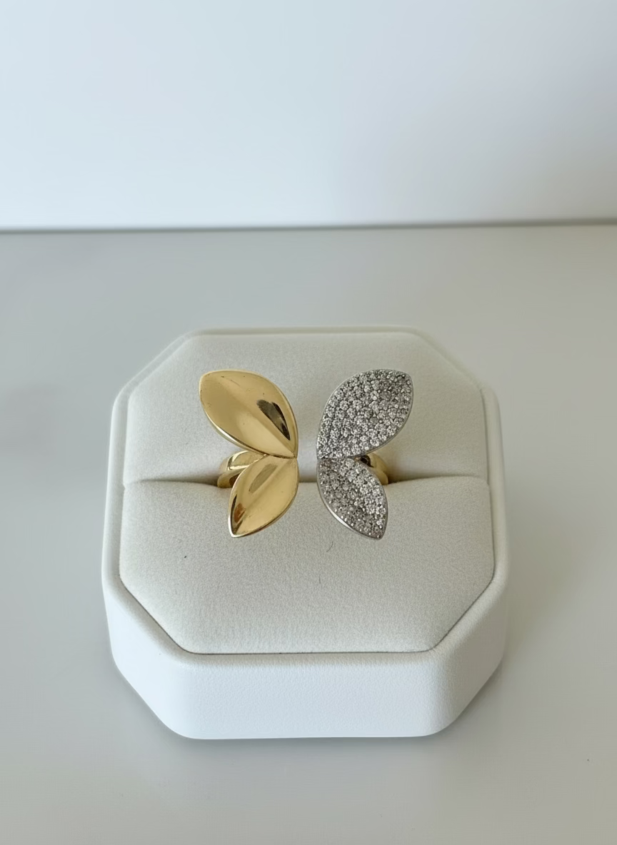 Butterfly Stylish Gold-Plated Fashion Ring