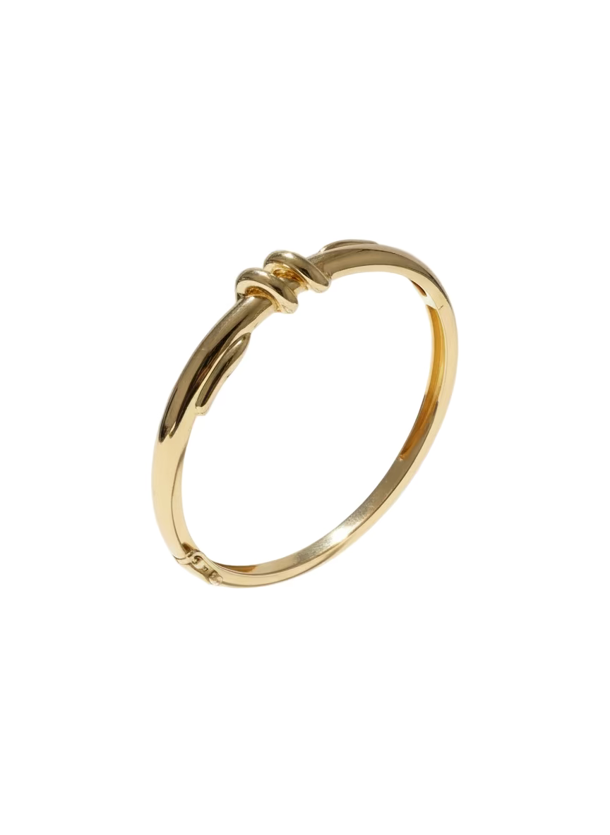 Salma Golden Knot Twist Bangle | Sculpted Elegant Style