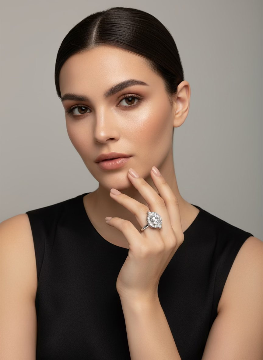 Opaline 925 Silver Moissanite Ring | Luxury & Elegance