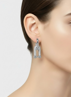 Amara Silver U Link Earrings | Bold Everyday Wear