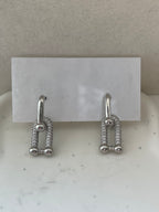 Amara Silver U Link Earrings | Bold Everyday Wear