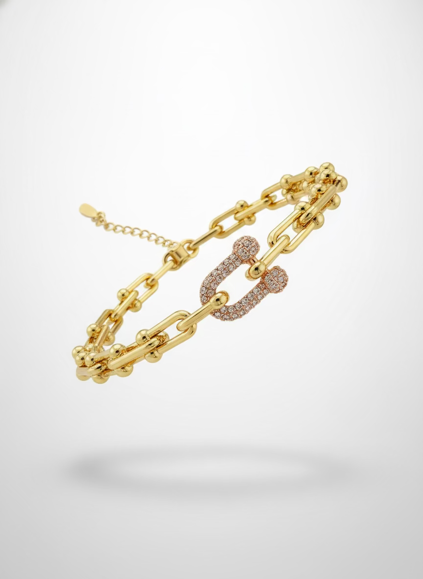 Lilas U-Link Pave Chain Bracelet
