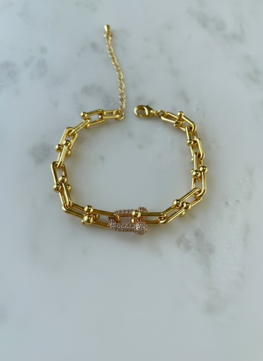 Lilas U-Link Pave Chain Bracelet