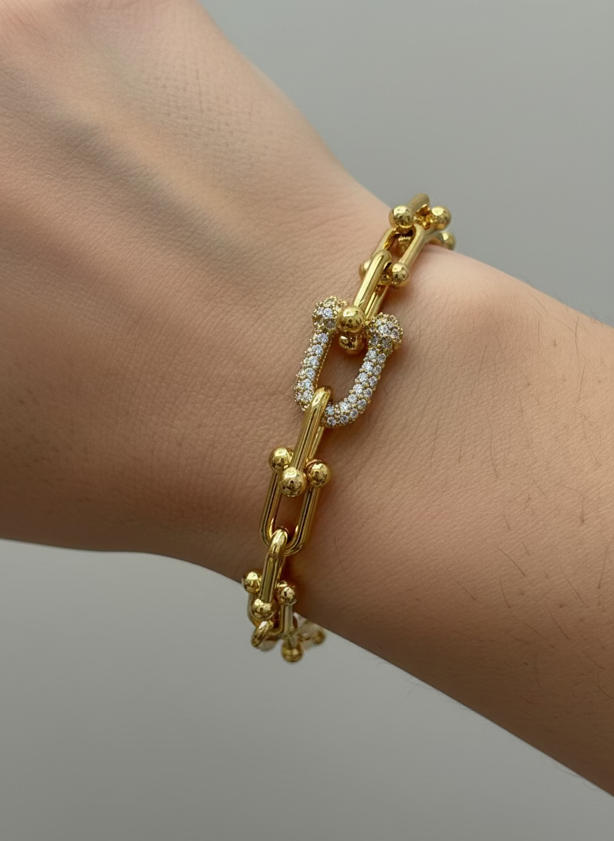 Lilas U-Link Pave Chain Bracelet