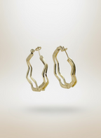 Mila Wave Hoop Earrings Gold | Artisan Everyday Wear