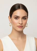 Mila Wave Hoop Earrings Gold | Artisan Everyday Wear