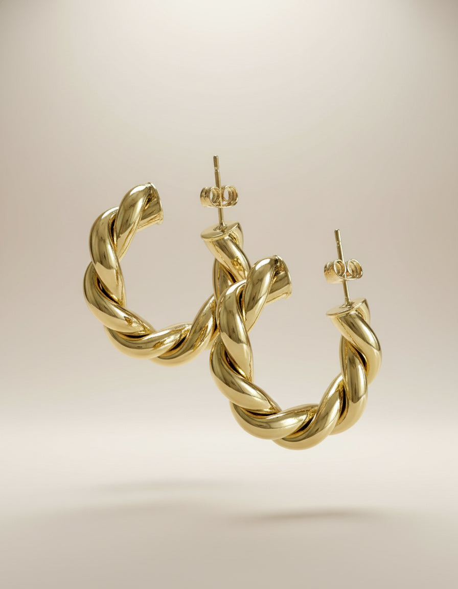 Mira Hoops Gold Earrings | Premium Daily Wear Earrings