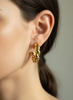 Mira Hoops Gold Earrings | Premium Daily Wear Earrings