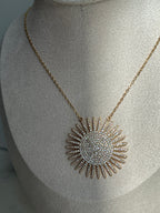 Lili Sunflower Shaped Pendant Necklace| Dainty Zircon Sparkle Piece for Her