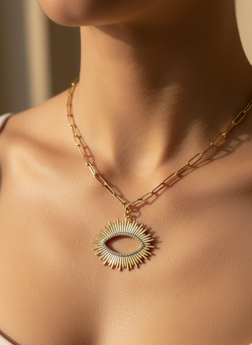 Lumi Eye Gold Necklace | Heritage Everyday Wear