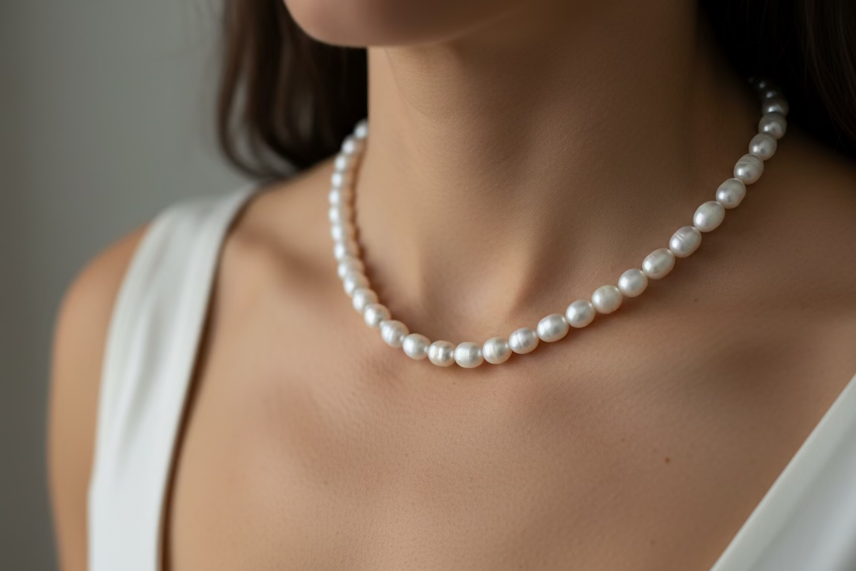 Lily Freshwater Pearl Necklace | Natural Cultured Pearls for Women