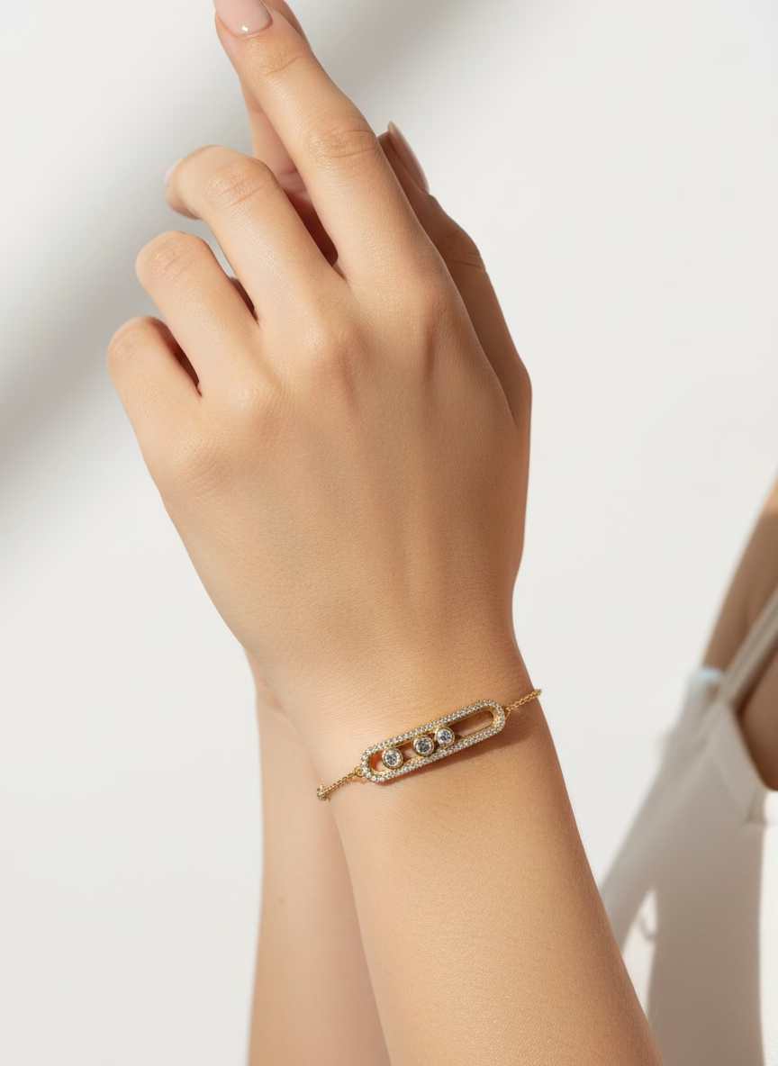 Sena Trio Slide Zircon Bracelet | Refined Elegant Style