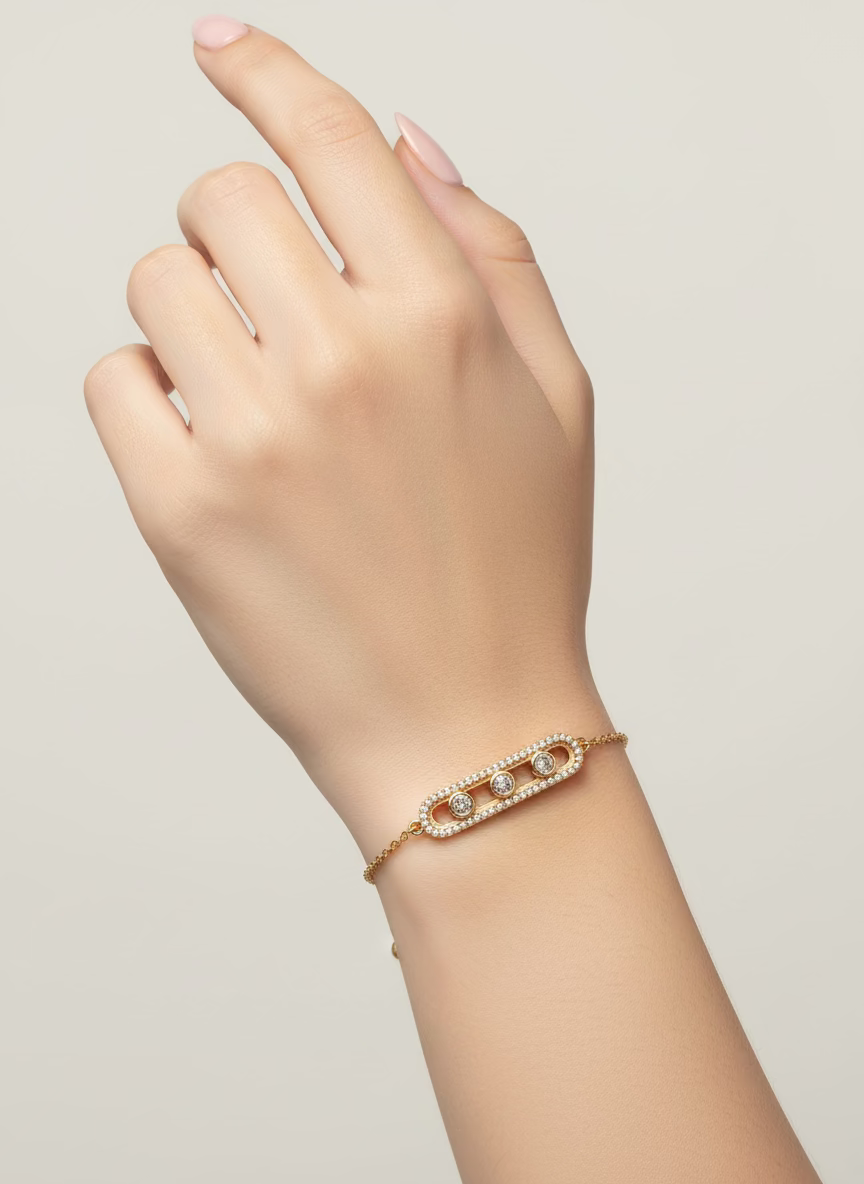 Sena Trio Slide Zircon Bracelet | Refined Elegant Style