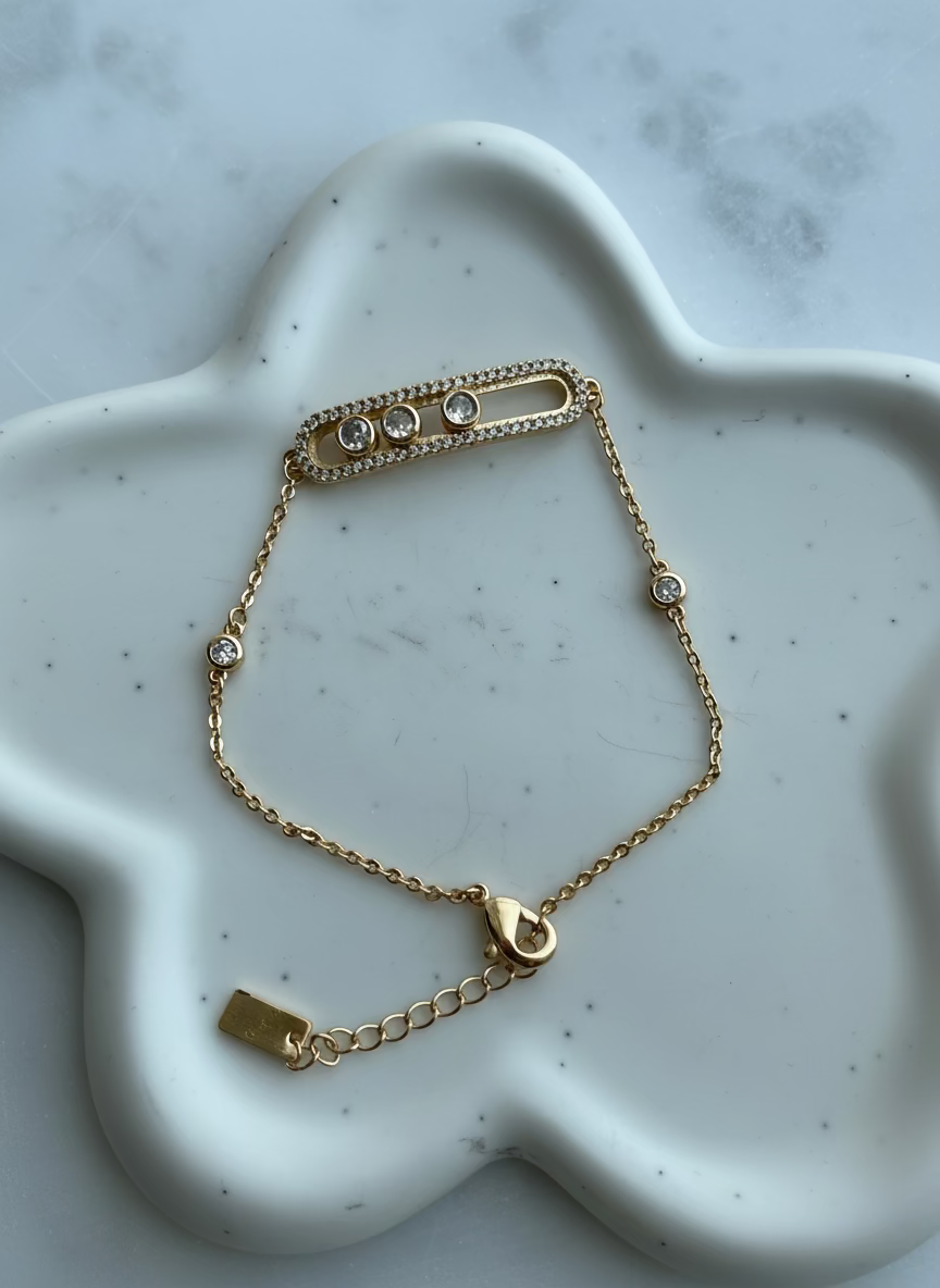 Sena Trio Slide Zircon Bracelet | Refined Elegant Style