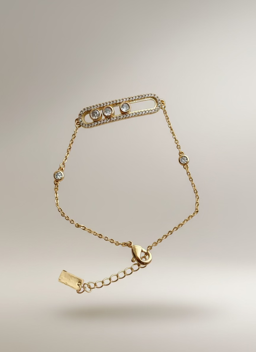 Sena Trio Slide Zircon Bracelet | Refined Elegant Style