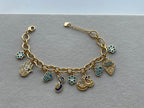 Ayla Gold Enamel Charm Bracelet | Regal Everyday Wear