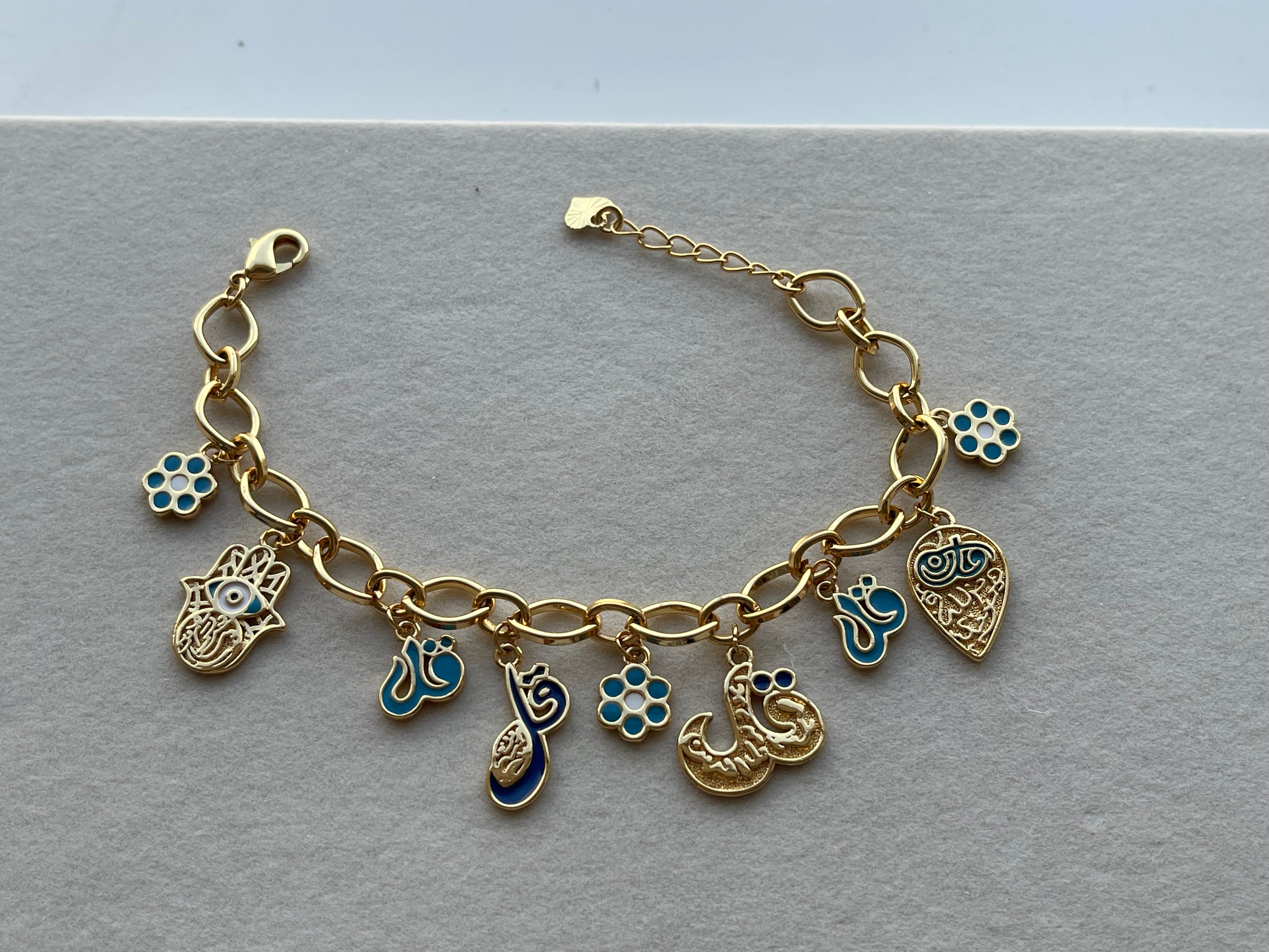 Ayla Gold Enamel Charm Bracelet | Regal Everyday Wear